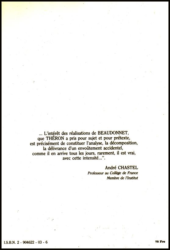 Beaudonnet, traces et fragments d'un langage peint (1987)