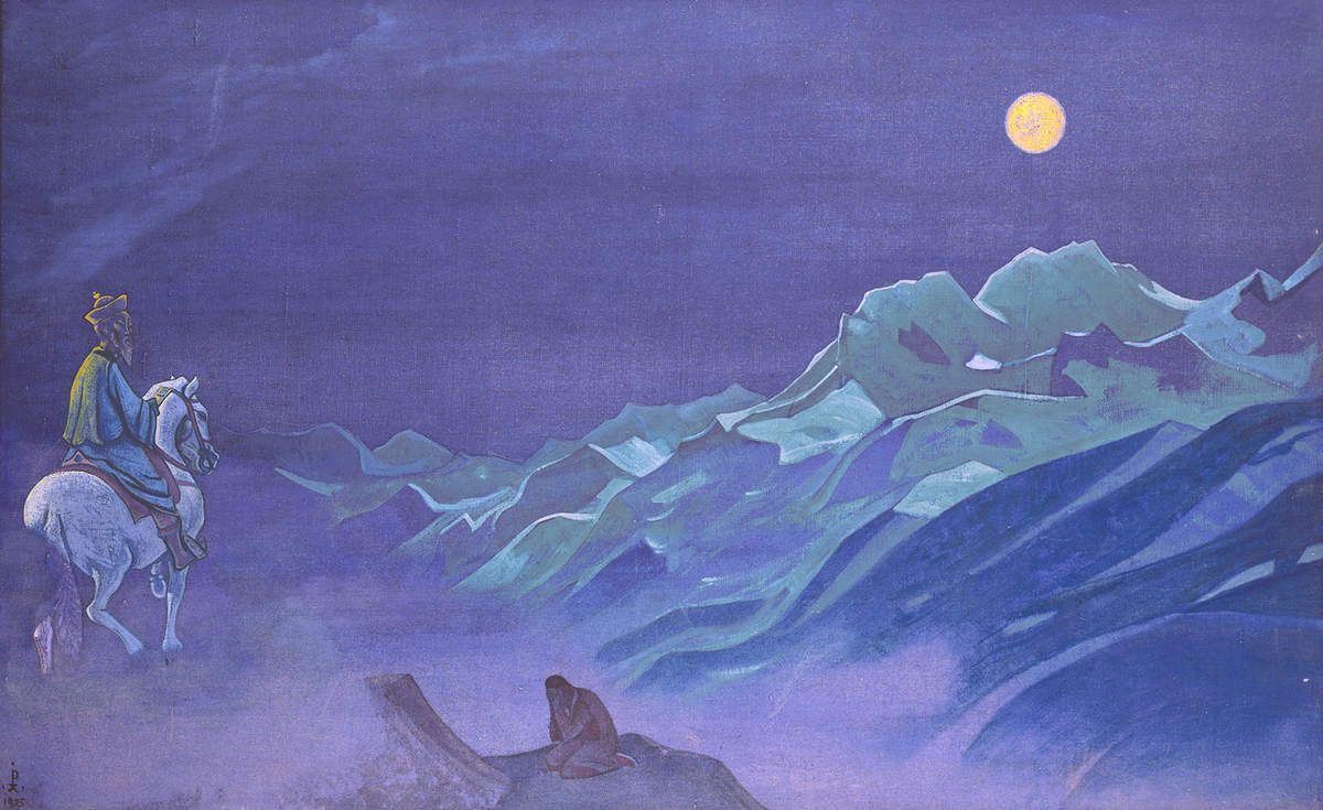 Oirot messager du Burkhan blanc, toile de N.K. Roerich (photo Wikimedia)