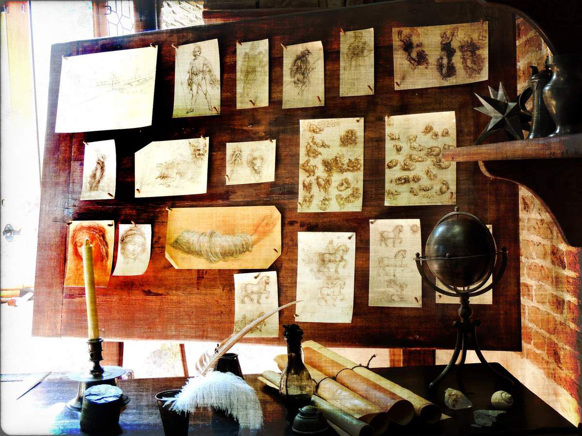 La salle de travail de Léonard de Vinci au Clos Lucé à Amboise