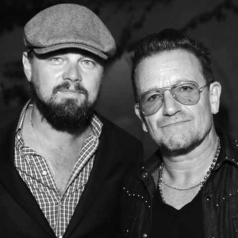 Leonardo Dicaprio et Bono aux oscars 2016