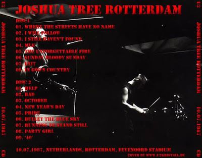 U2 -Joshua Tree Tour -10/07/1987 -Rotterdam -Pays-Bas- Feyenoord Stadium 
