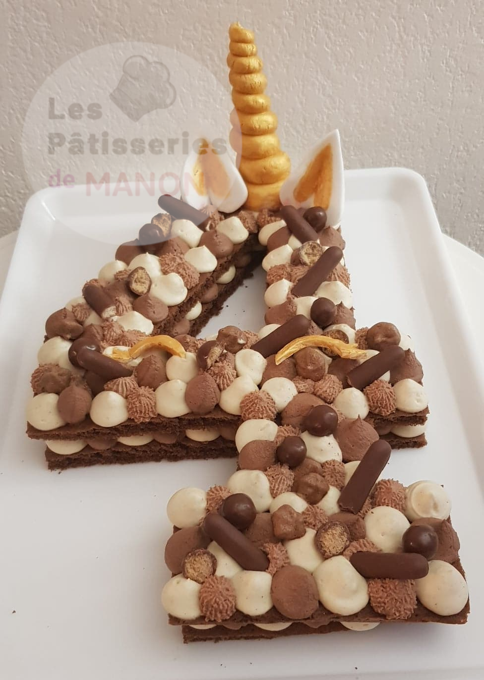 Number cake tout chocolat façon Licorne - Les Pâtisseries de Manon