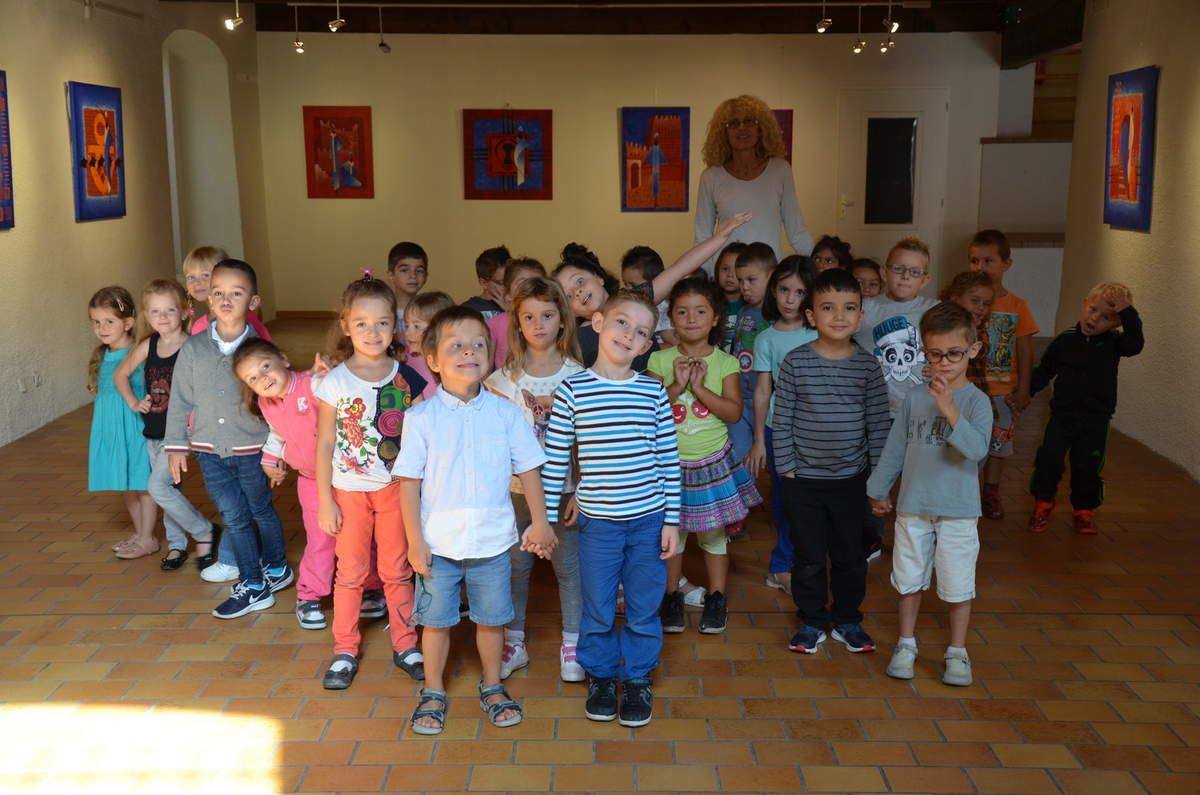 classe de maternelle du Boulou venue voir l'expo de Christian KERAMIDAS à la rentrée de septembre 2015