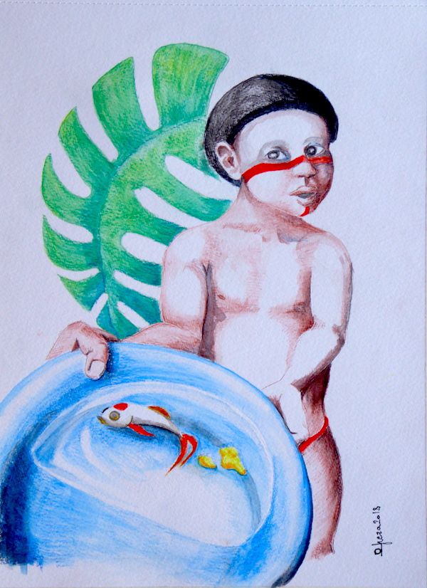 Artopera amazon child watercolour art