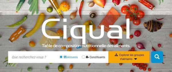 Composition nutritionnelle des aliments - Février 2018 - ANSES