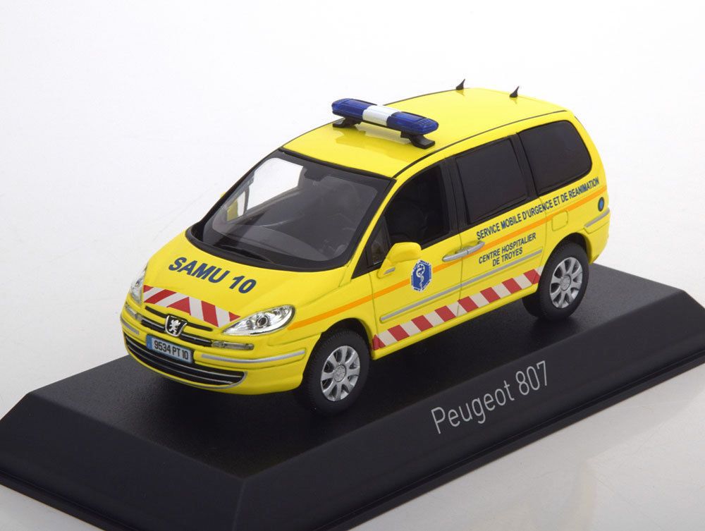 Peugeot 807 Gendarmerie - SAMU et pompiers / Citroën C8 Gendamerie au 1/43 (Norev)