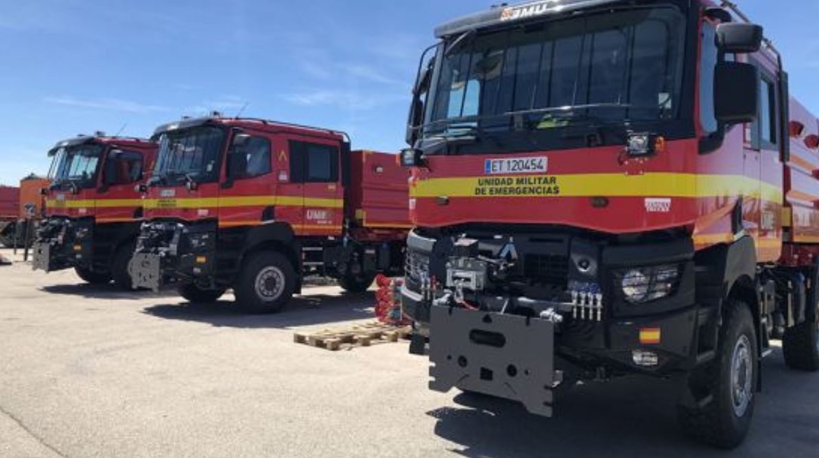 Les étranges camions Renault des Unités de secours militaires espagnoles