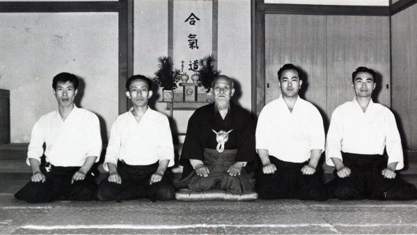 Noro Masamichi, Ueshiba Kisshomaru, Ueshiba Moriheï, Toheï Koichi, Tada Hiroshi