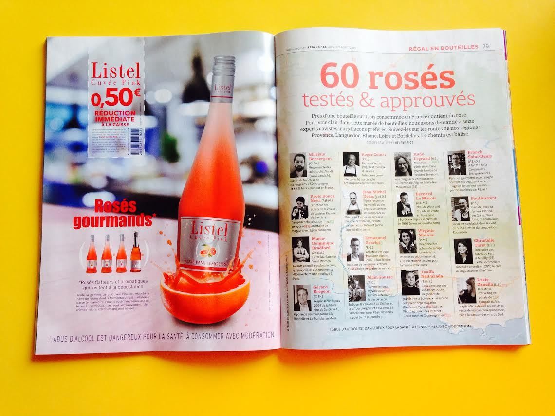 Le magazine Régal n’aime pas les rosés nus dites-moi pourquoi Eve-Marie Zizza-Lalu rédactrice en chef ?