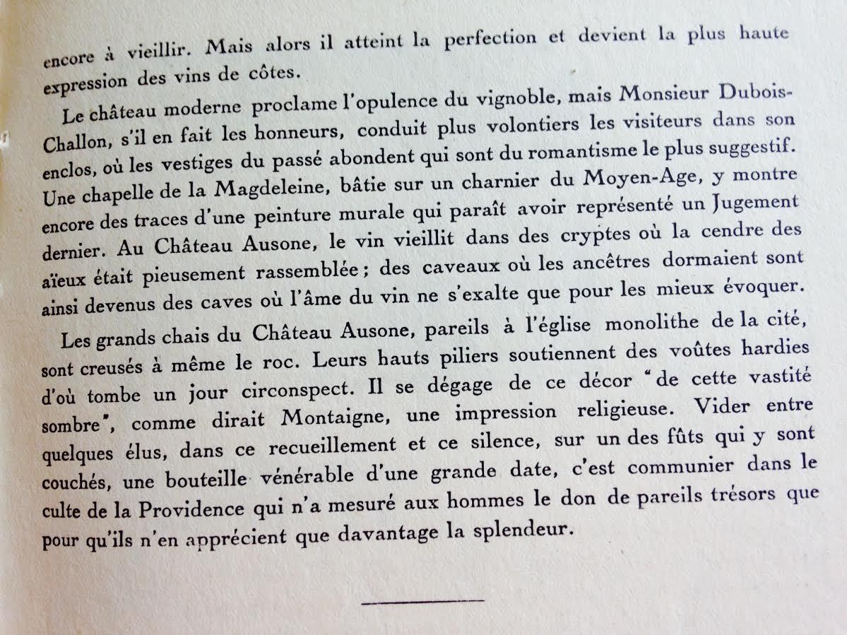 C’était au temps où le caviste Nicolas classait Ausone en cru exceptionnel… le 1869 à 500 francs