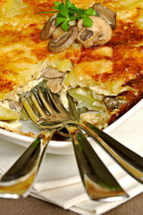 Gratin dauphinois aux champignons de Paris - recette facile - la cuisine de Nathalie