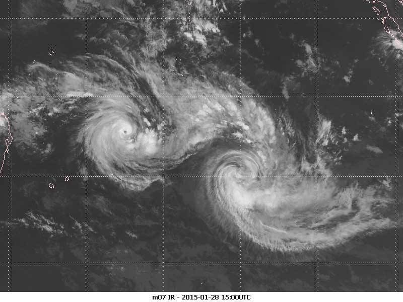 Meteosat-7 - Eumetsat - Eunice et Diamondra - 28 janvier 2015