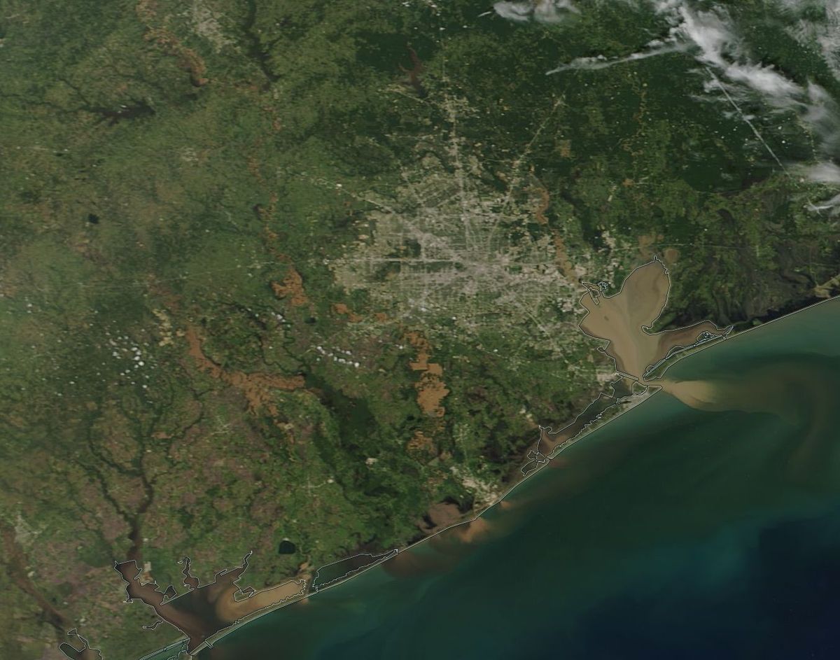 Inondations Texas - Houston - MODIS - eaux boueuses - 31 août 2017 - Terra - satellite