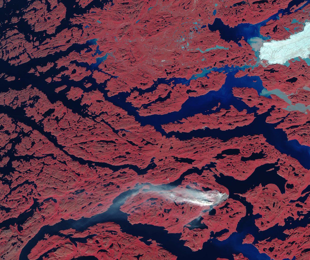 Groënland - Incendie - satellite - Sentinel-2 - Copernicus - Proche infrarouge - glacier - Greenland