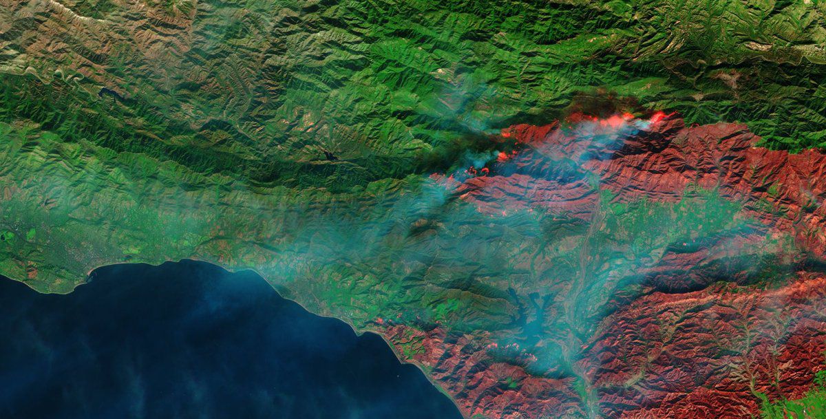 Satellite - California - Fires - Californie - feux - Sentinel-2 - Copernicus - ESA - Commission européenne - GMES - Observation de la Terre - Environnement