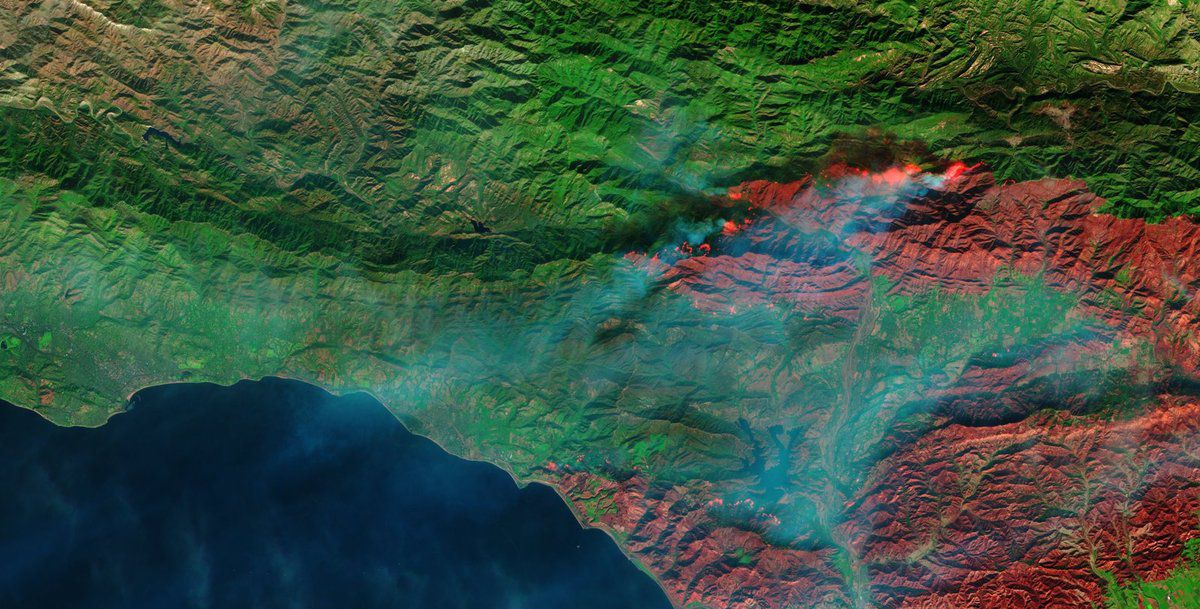 Satellite - California - Fires - Californie - feux - Sentinel-2 - Copernicus - ESA - Commission européenne - GMES - Observation de la Terre - Environnement