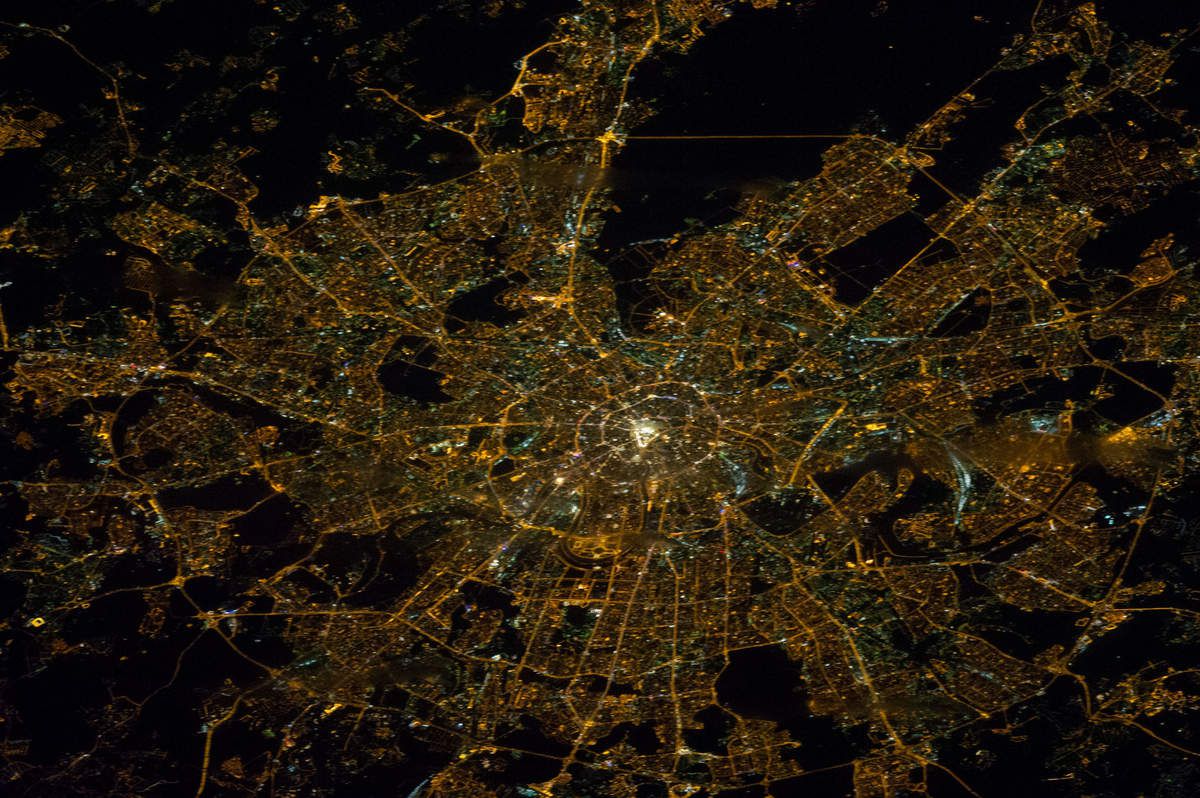 Moscou - Moscow - ISS - Expedition 38 - Moscow by night - Janvier 2014
