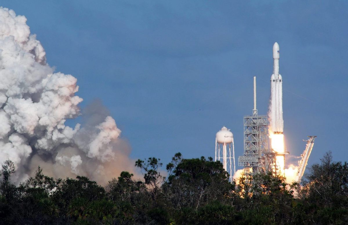 Falcon Heavy - SpaceX - Liftoff - Décollage - Mise à feu - Lancement - Launch - 6 février 2018 - Cape Canaveral - Kennedy Space Center