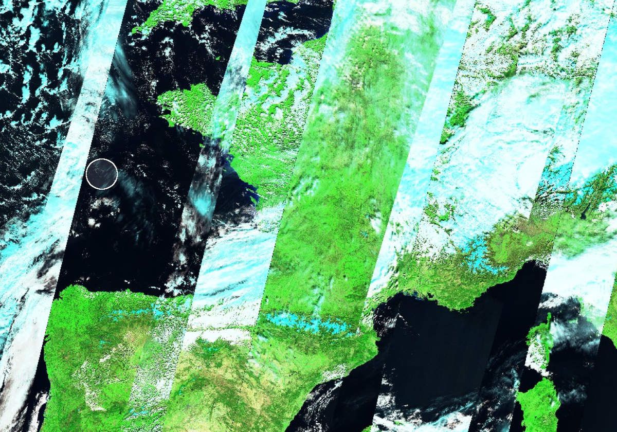 Grande America - Feu - Incendie - Naufrage - Sentinel-2 - Copernicus - Orbites - Passage satellite - recouvrement - revisite - mécanique spatiale