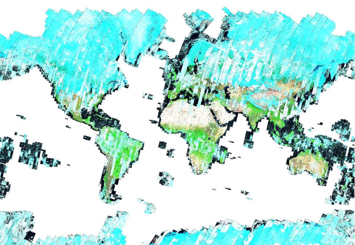Sentinel-2 - Copernicus - Orbites - Couverture global - global coverage - ESA - Commission européenne - terres émergées - land