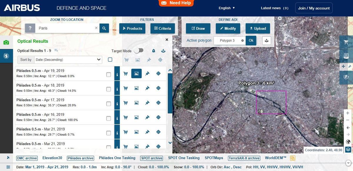 Cathédrale Notre-Dame de Paris - Incendie - Feu - Dégâts - toiture - flêche - catalogue geostore - satellite - Earth observation - space - 17 avril 2019