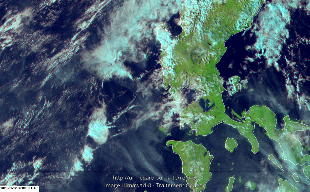 Volcan Taal - Taal Volcano - Philippine - Volcan island - Himawari-8 - éruption -éruption explosive - eruption - satellite - Manille