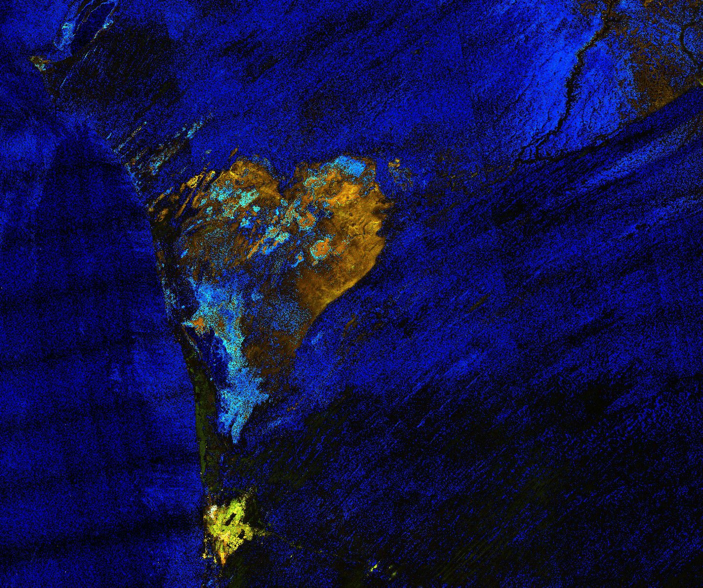 Saint-Valentin - forme de coeur vue de l'espace - satellite - heart - observation de la Terre - Sentinel-1 - Copernicus - Mauritanie - Sebkhet Te-n-Dghamcha - Valentine's day