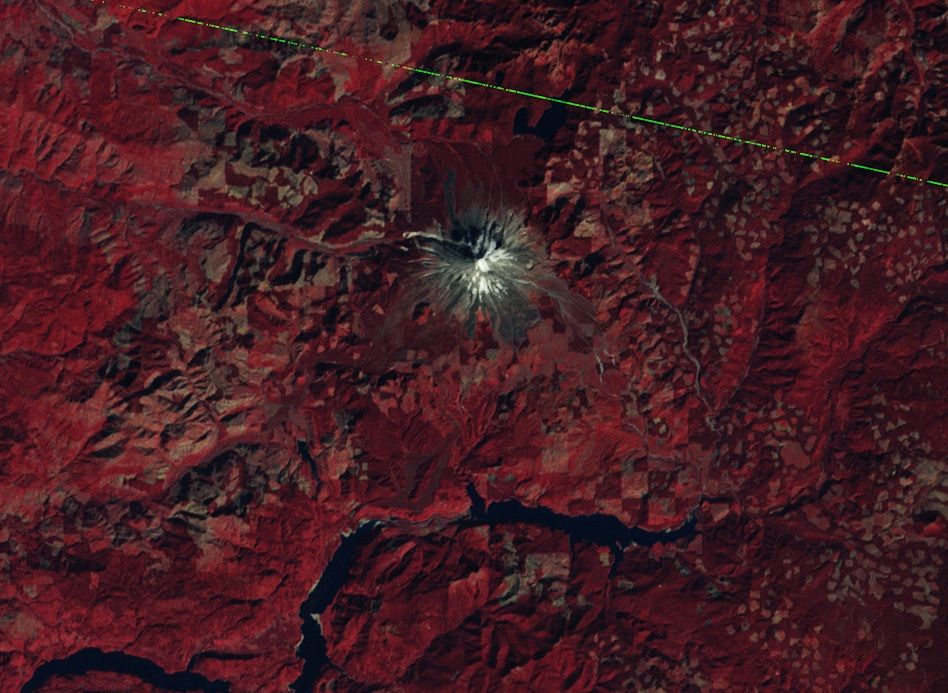 Mount St Helens - Avant éruption - Before eruption - Landsat 3 - MSS - USGS - 9 octobre 1979 