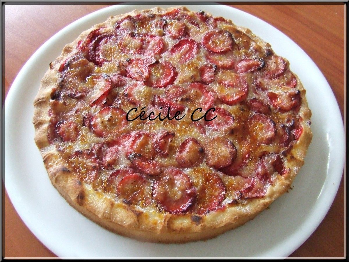 Tarte aux fraises et amandes
