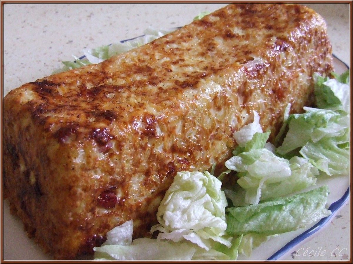 Cake de coquillettes façon carbonara