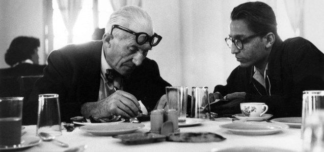 Le Corbusier and Balkrishna Doshi ( Pritzker Architecture Prize 2018 )  (Photo courtesy of VSF)