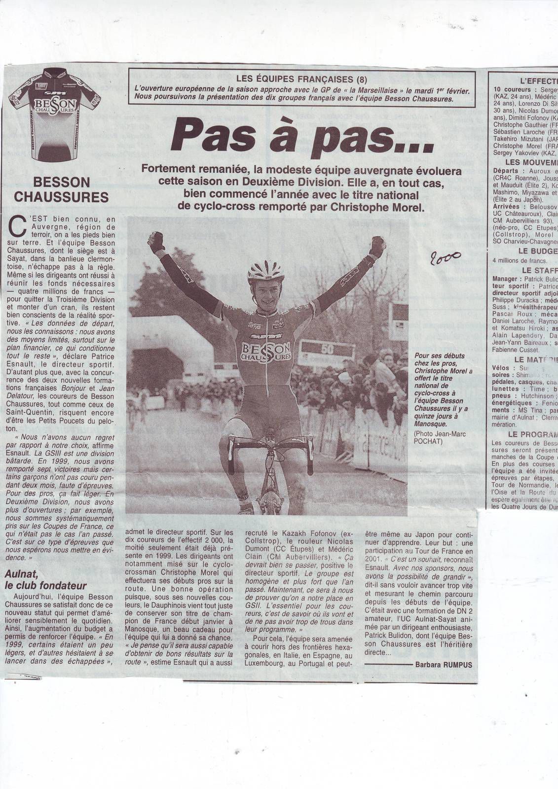 Il y a 20 ans ... Besson Chaussures en deuxième division - Le blog du  cyclisme en Auvergne Limousin