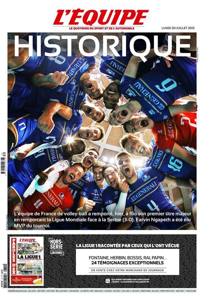 La Une fictive trouvée sur la page facebook de Planète Volley.