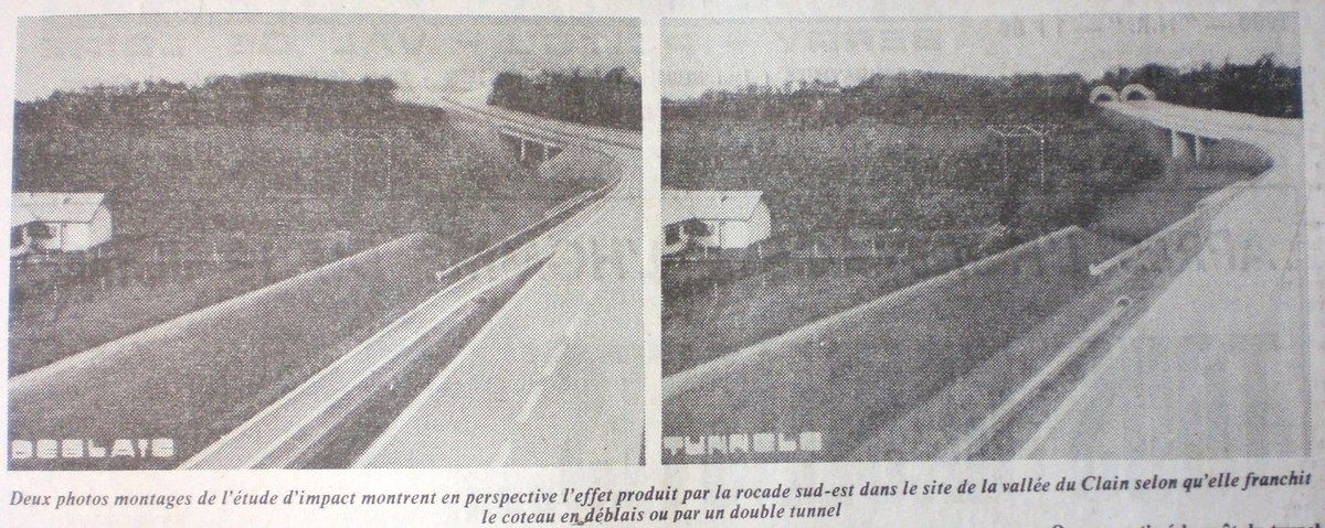 Les deux projets de rocade "est" en 1980.