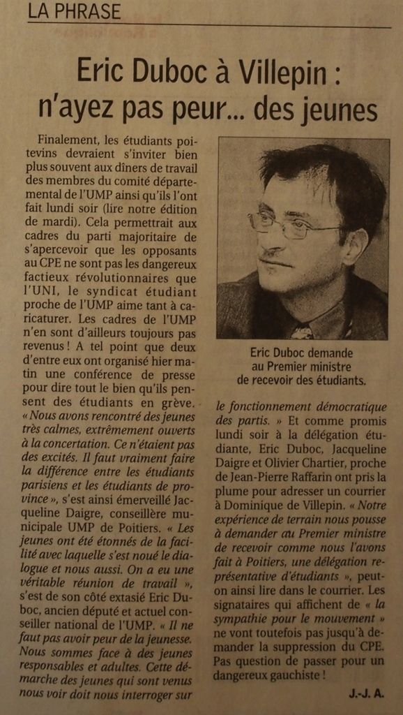 Jeudi 16 Mars 2006 : la belle action du jour, une manifestation réussie !
