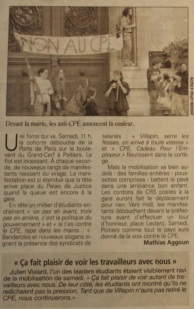 Samedi 18 Mars 2006 : pas de répit contre la politique du gouvernement