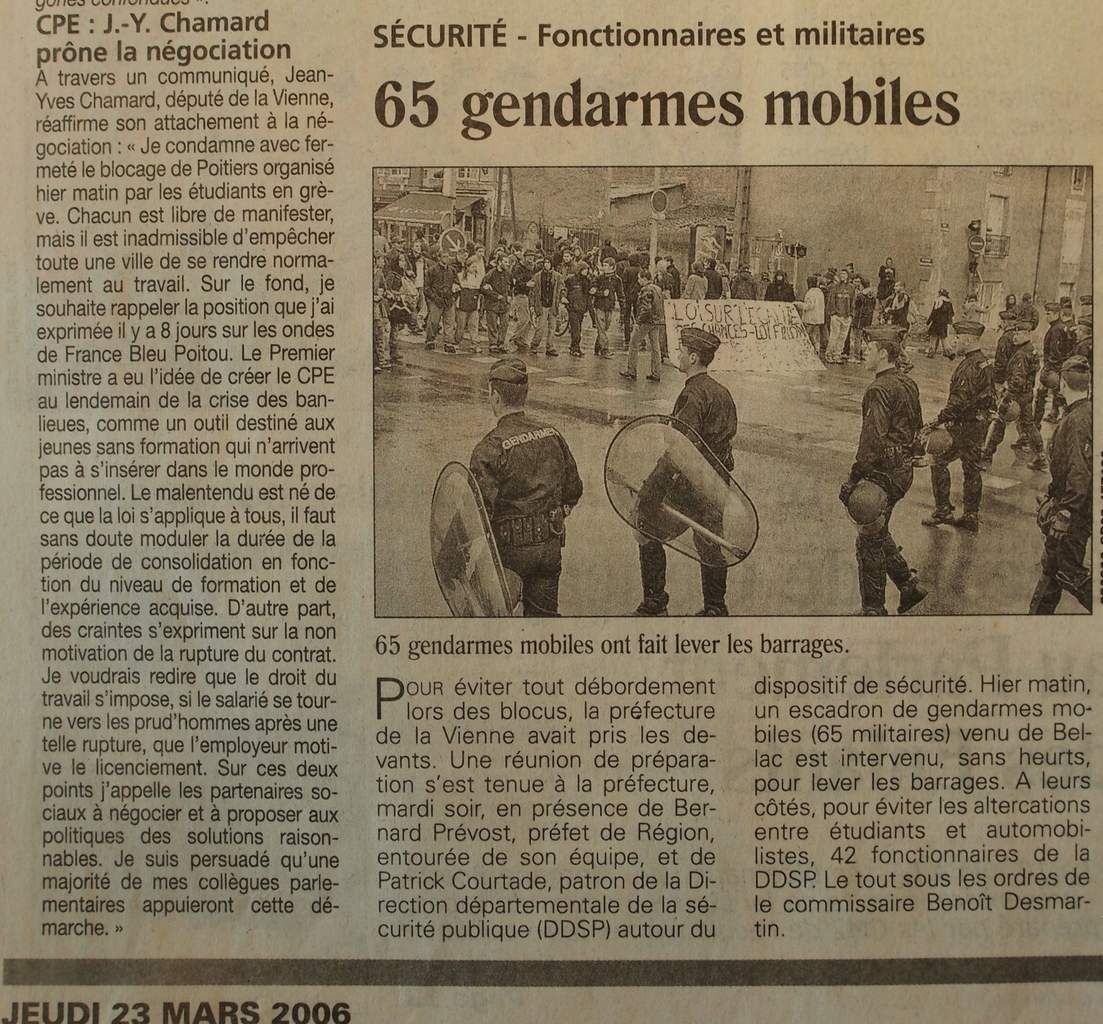 Mercredi 22 Mars 2006 : Poitiers, ville bloquée...le temps d'une matinée