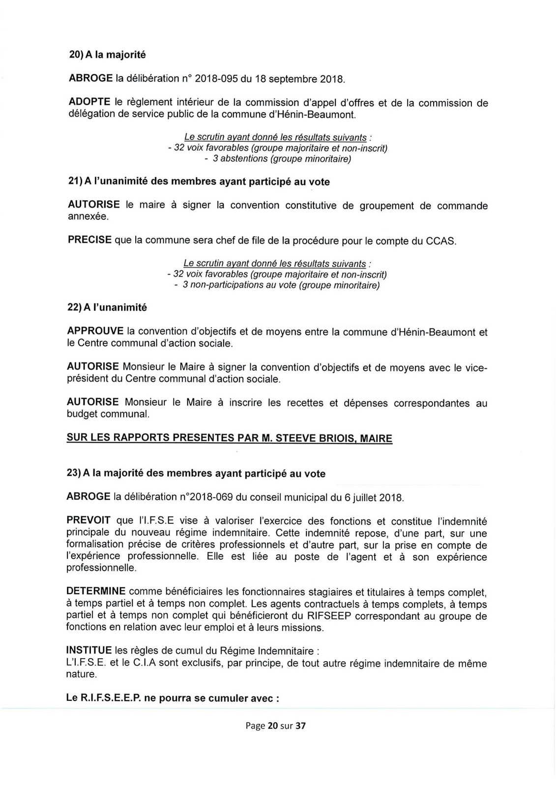Conseil municipal d'Hénin-Beaumont du 3 juillet 2020 : le compte-rendu officiel est en ligne 