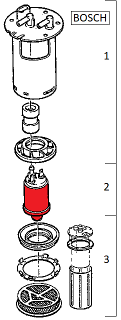 Vue éclatée ensemeble pompe BOSCH