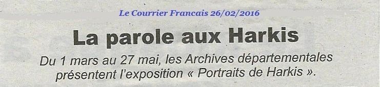 La parole aux Harkis en Dordogne du 1er Mars au 27 Mai 2016