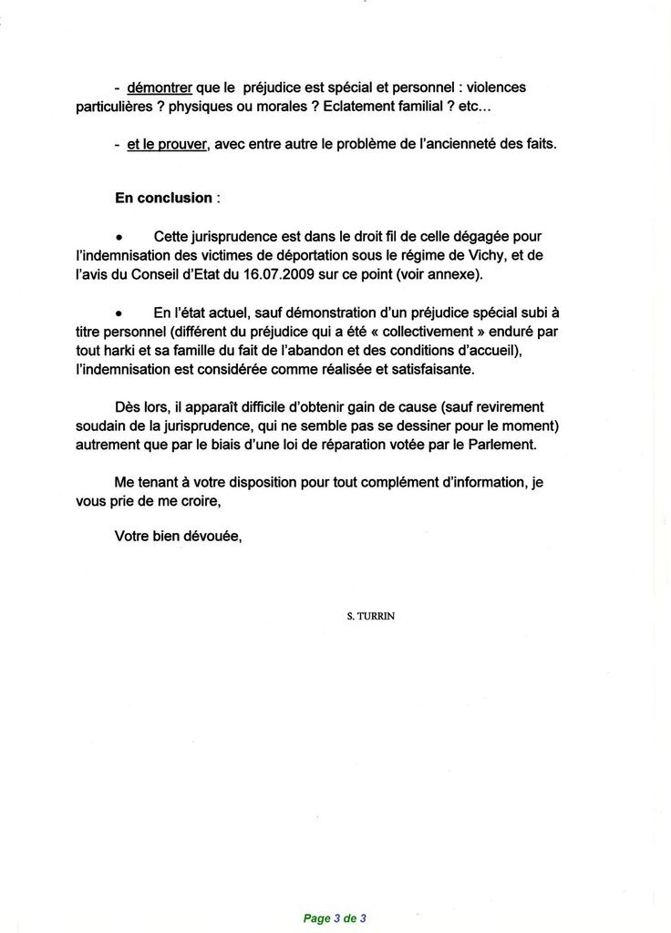 Harkis Alpes Maritimes Synthèse juridique de Maître Sandrine TURRIN Avocate au barreau de Grasse (06)