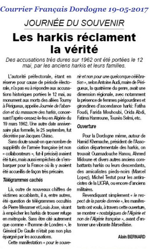 Commémoration 12 Mai à Périgueux Presse Courrier Français 