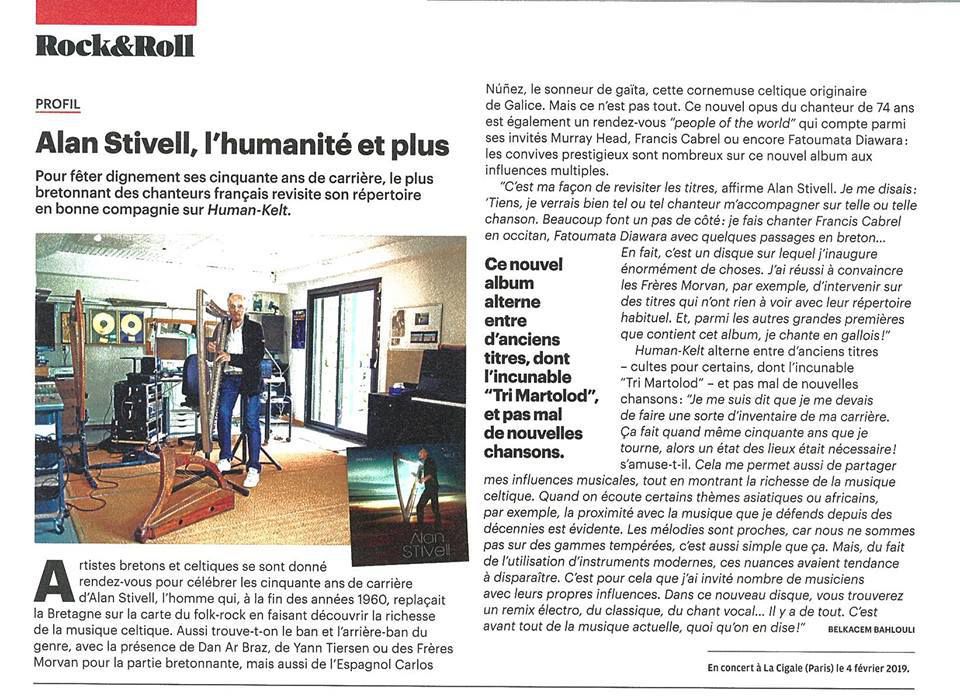 Nouvel article  : Alan Stivell, l'humanité et plus (Rolling Stone FranceMag)