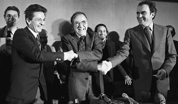 Enrico Berlinguer, Santiago Carrillo et Georges Marchais