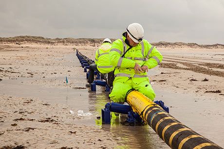 Le projet d’interconnexion France Espagne par le Golfe de Gascogne prévoit 280 km de câble sous-marin. Crédit photo RTE.