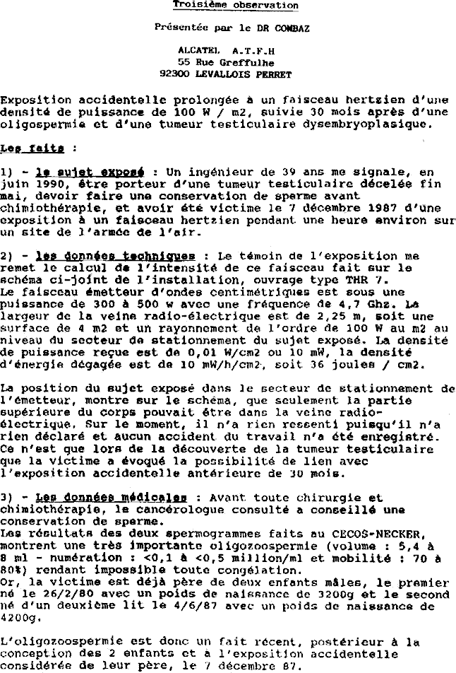 Résumé des premières études épidémiologiques sur les ondes électromagnétiques menées par le Pr L.Miro