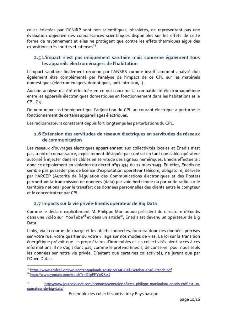 Présentation de notre opposition au linky aux élus/e de la Commission Transition écologique et énergétique de la Communauté d’Agglomération PB