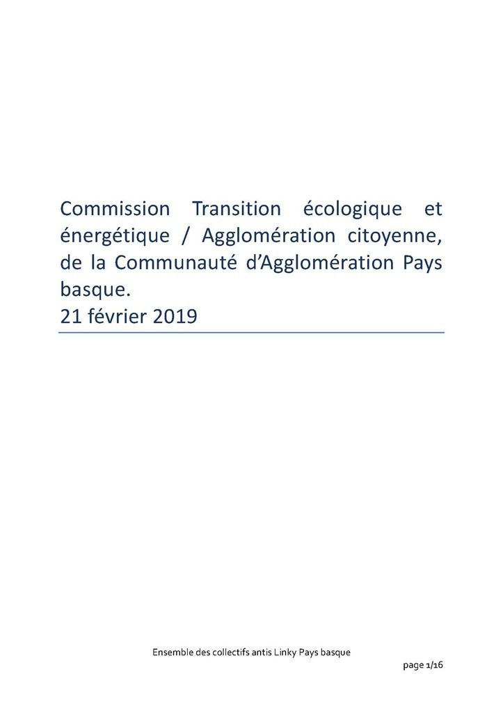 Présentation de notre opposition au linky aux élus/e de la Commission Transition écologique et énergétique de la Communauté d’Agglomération PB