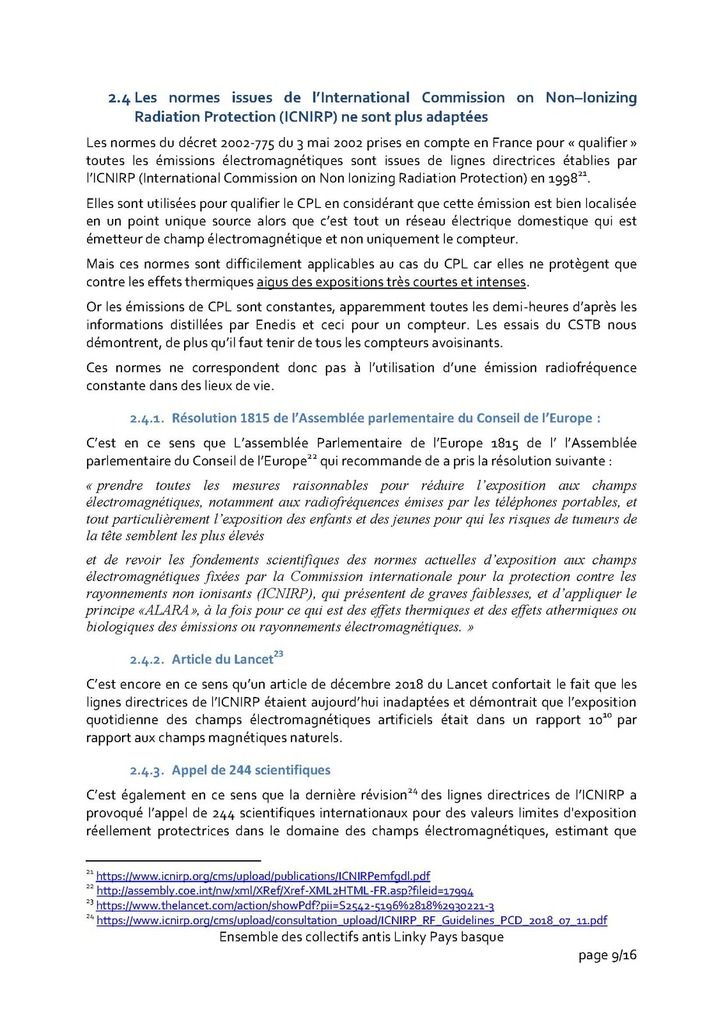 Présentation de notre opposition au linky aux élus/e de la Commission Transition écologique et énergétique de la Communauté d’Agglomération PB