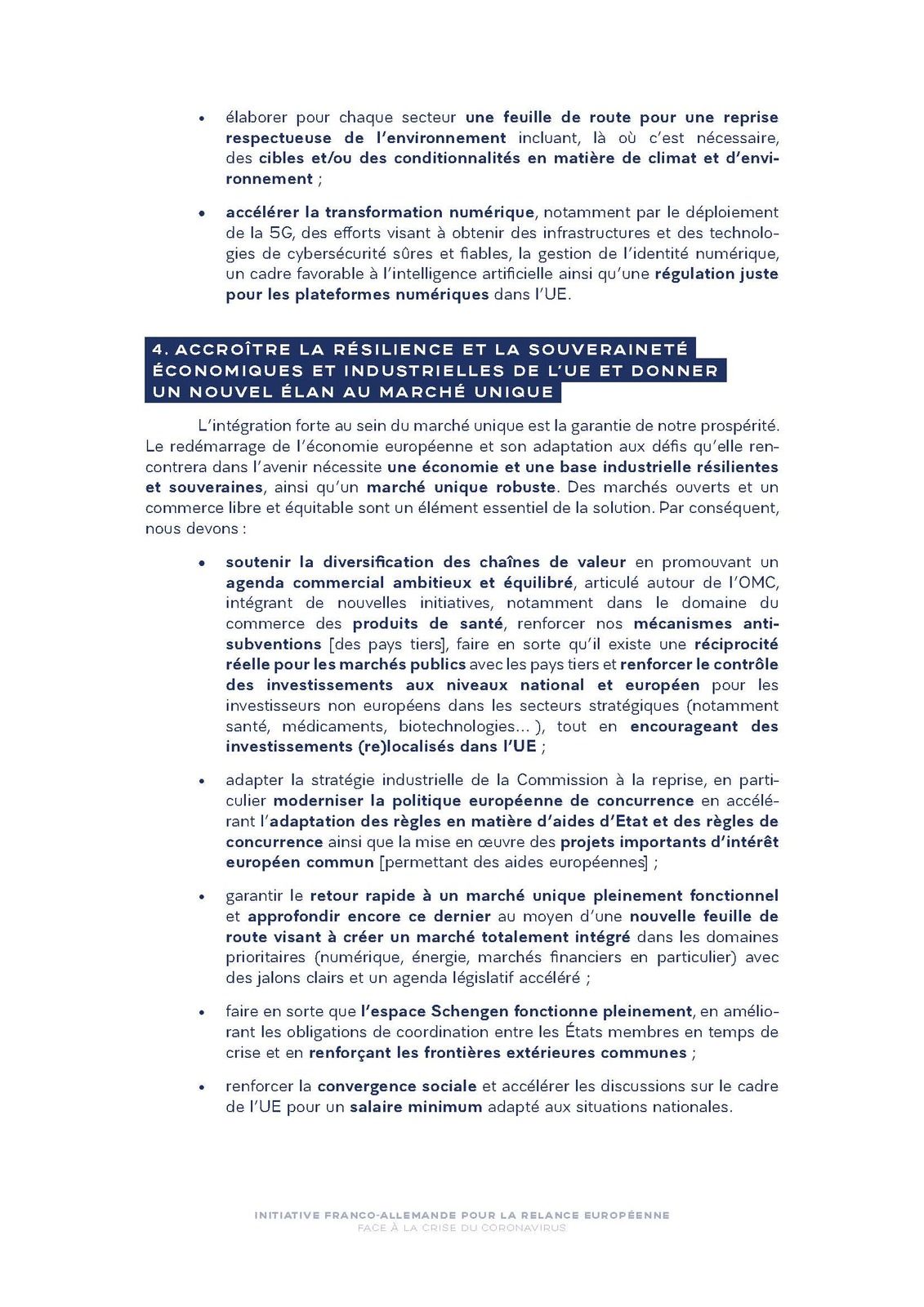 Initiative Franco-Allemande pour la relance européenne face à la crise du coronavirus